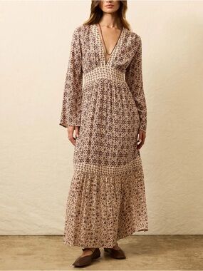 Faherty Dakota Dress - Sunrise Azulejos Mixed Print NEW WITHOUT TAGS NWOT